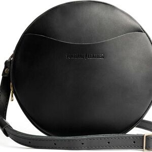 Portland Leather Midnight Black Round Bag